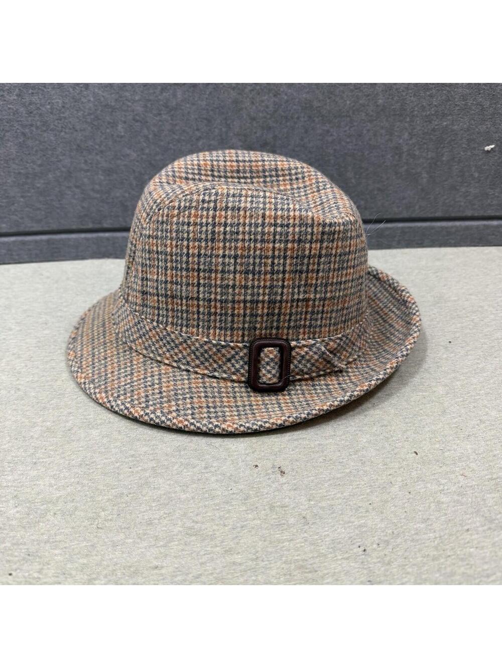 Vintage Pendleton Hat Trilby Fedora Houndstooth Mens Wool Oregon USA Size 7 1/8